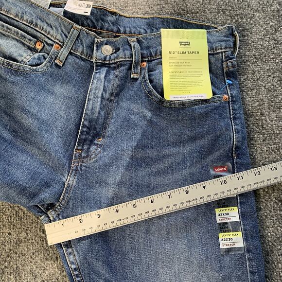 Levi’s 512 Jeans Mens 32x30 Blue Slim Taper Stretch Med Wash “New With Tags” - Picture 11 of 16